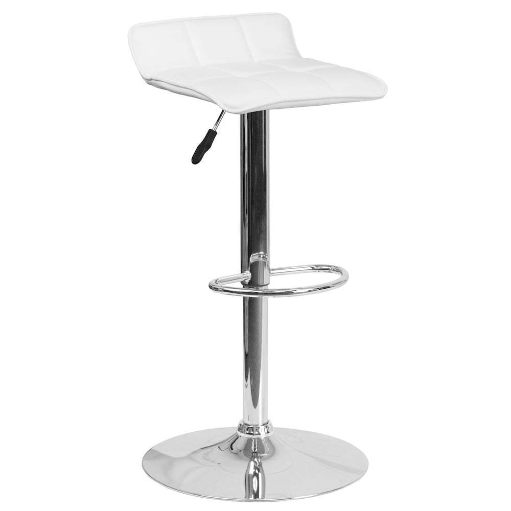 Tabouret de bar en vinyle blanc