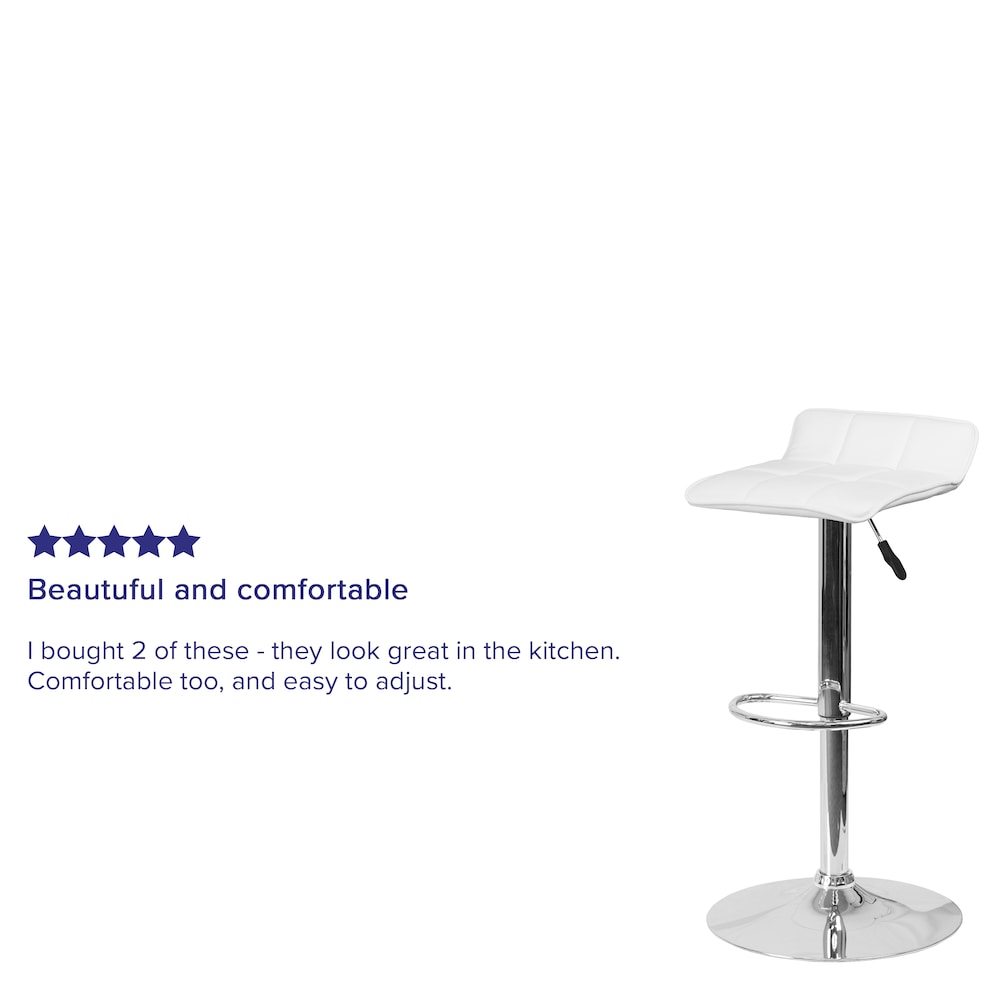 Tabouret de bar en vinyle blanc