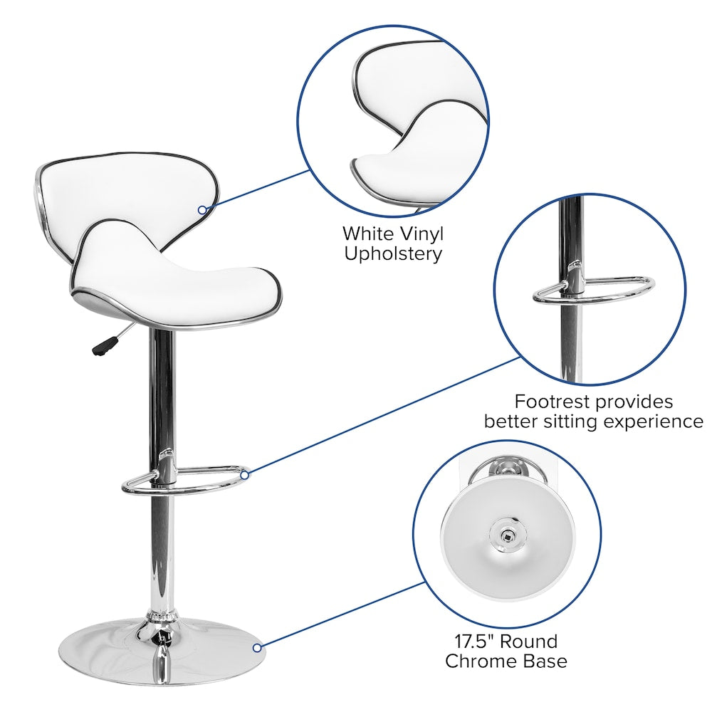 Tabouret de bar en vinyle blanc