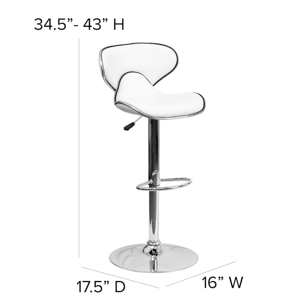 Tabouret de bar en vinyle blanc