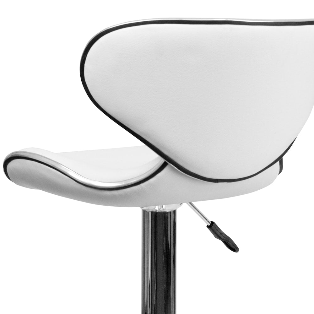 Tabouret de bar en vinyle blanc