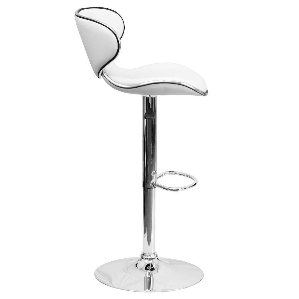 Tabouret de bar en vinyle blanc