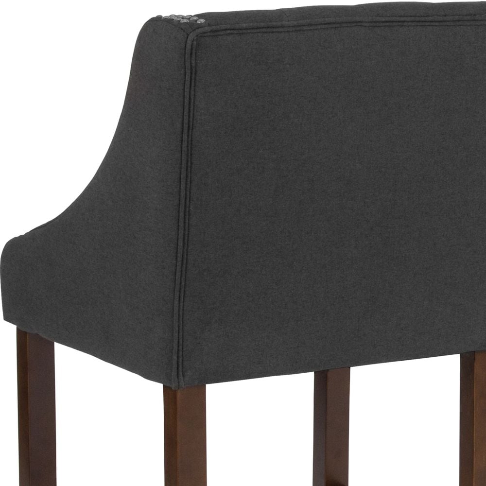 24" Charcoal Fabric/Wood Stool