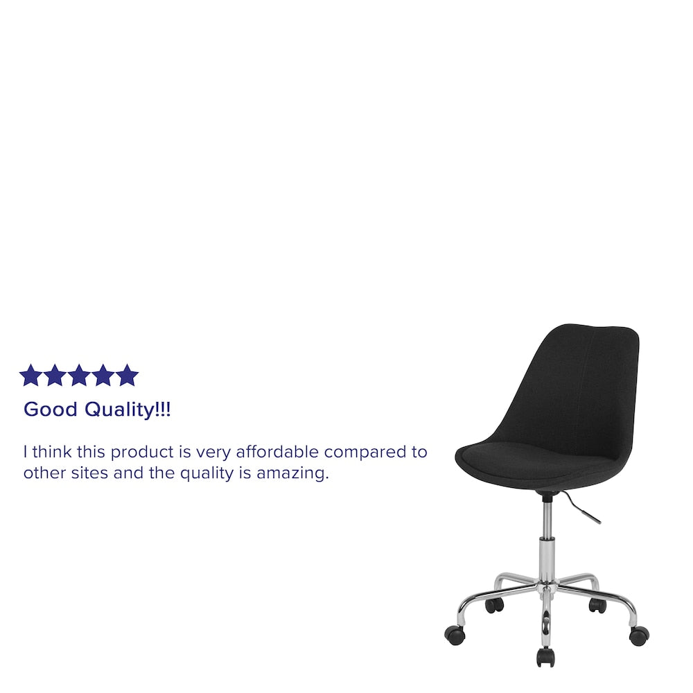 Aurora Series Mid-Back Black Fabric Task Office Chair with Pneumatic Lift and Chrome Base