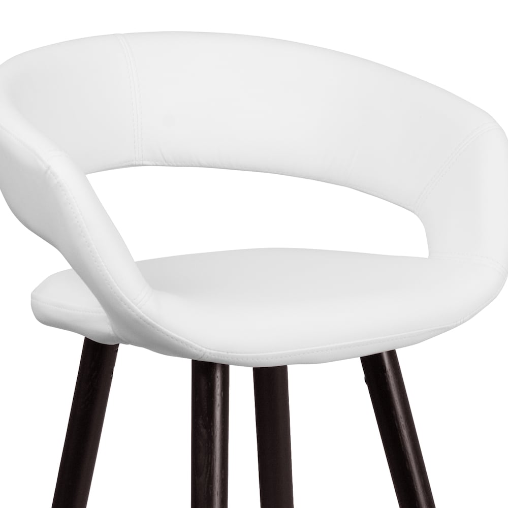 29"H White Vinyl Barstool