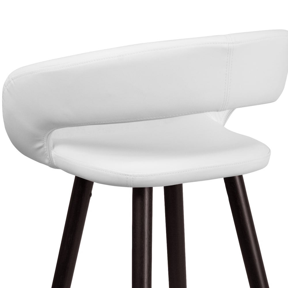 29"H White Vinyl Barstool