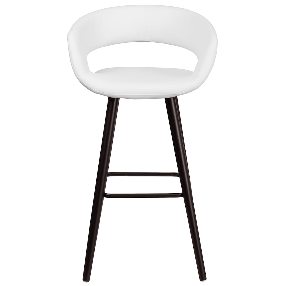 29"H White Vinyl Barstool