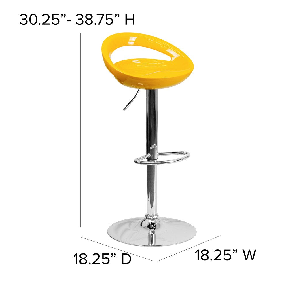 Tabouret de bar en vinyle jaune