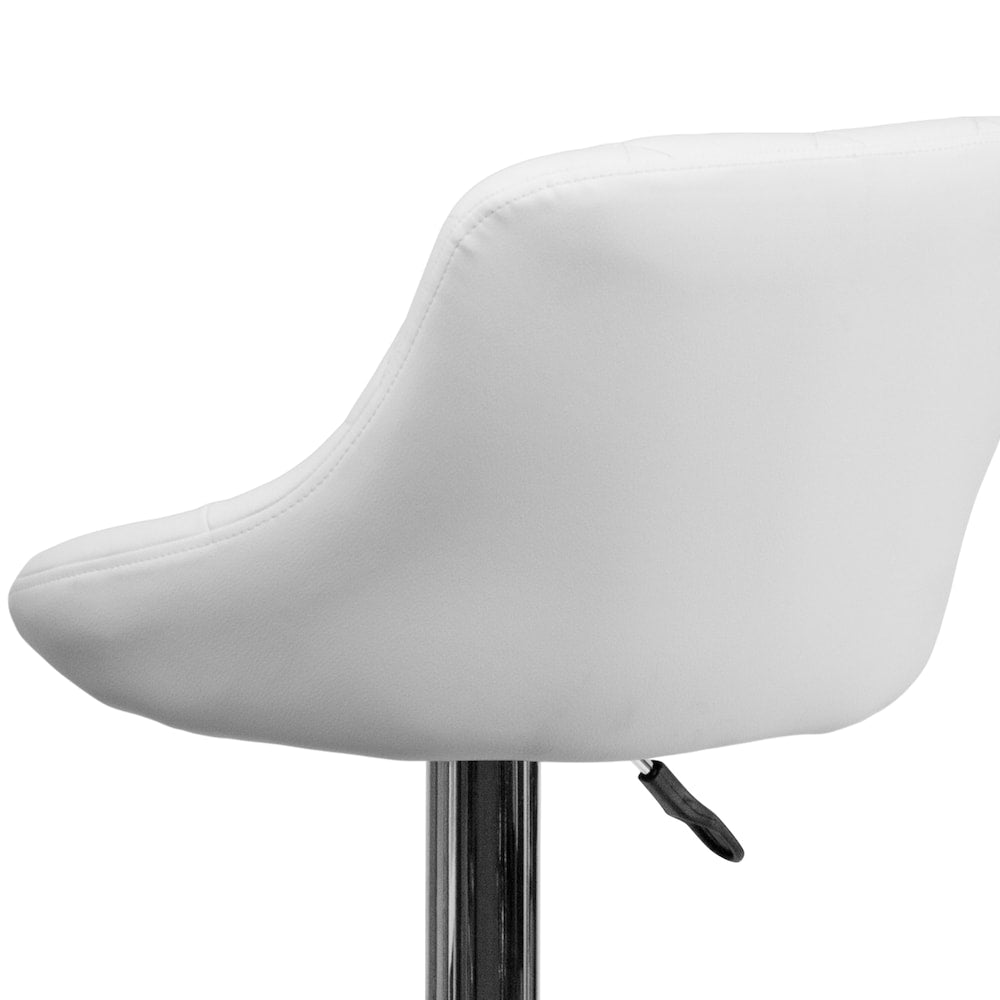 Tabouret de bar en vinyle blanc