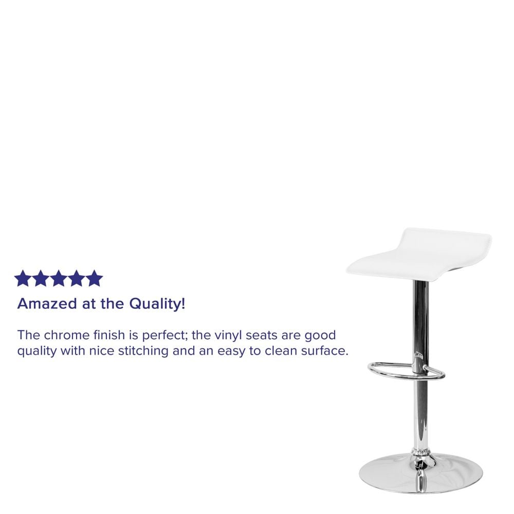 Tabouret de bar en vinyle blanc