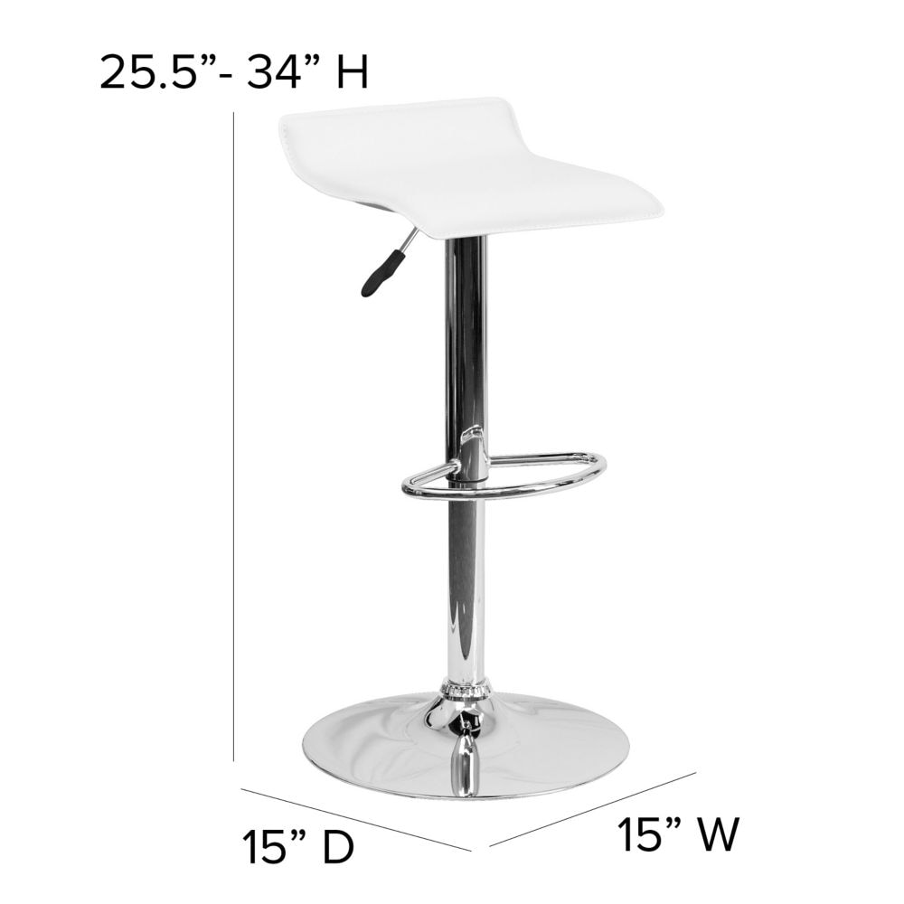 Tabouret de bar en vinyle blanc