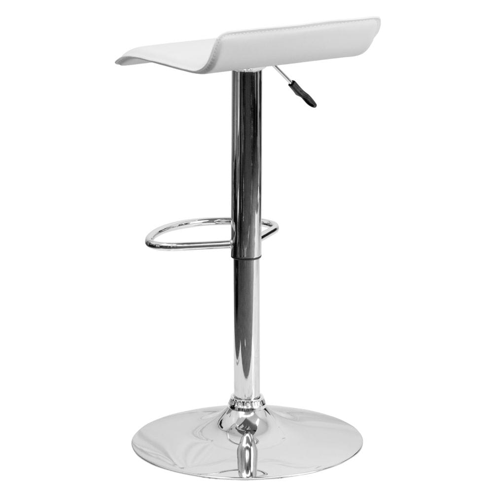 Tabouret de bar en vinyle blanc