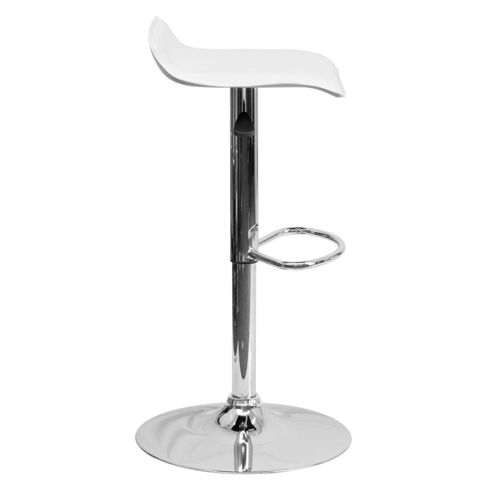 Tabouret de bar en vinyle blanc