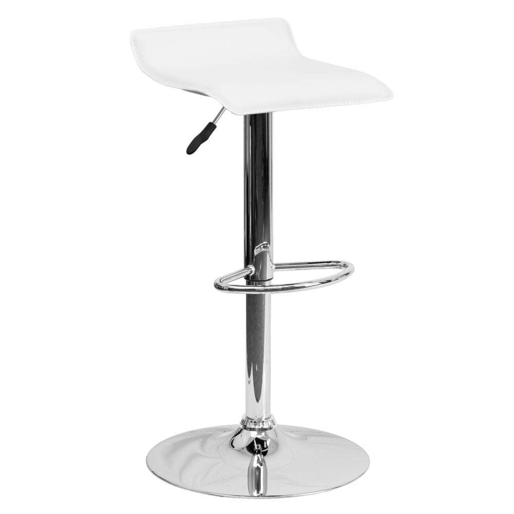Tabouret de bar en vinyle blanc