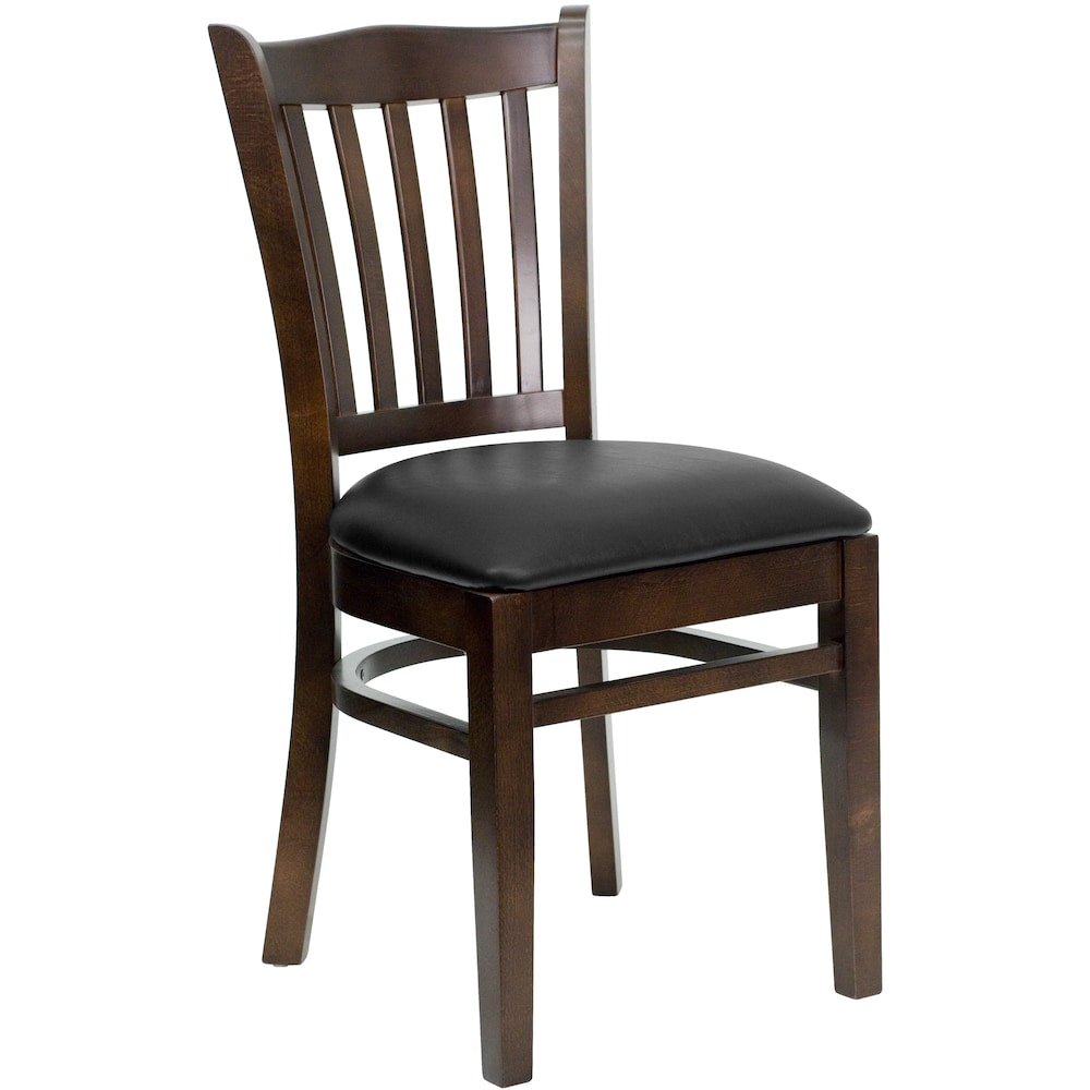 Chaise en bois de noyer - Vinyle noir