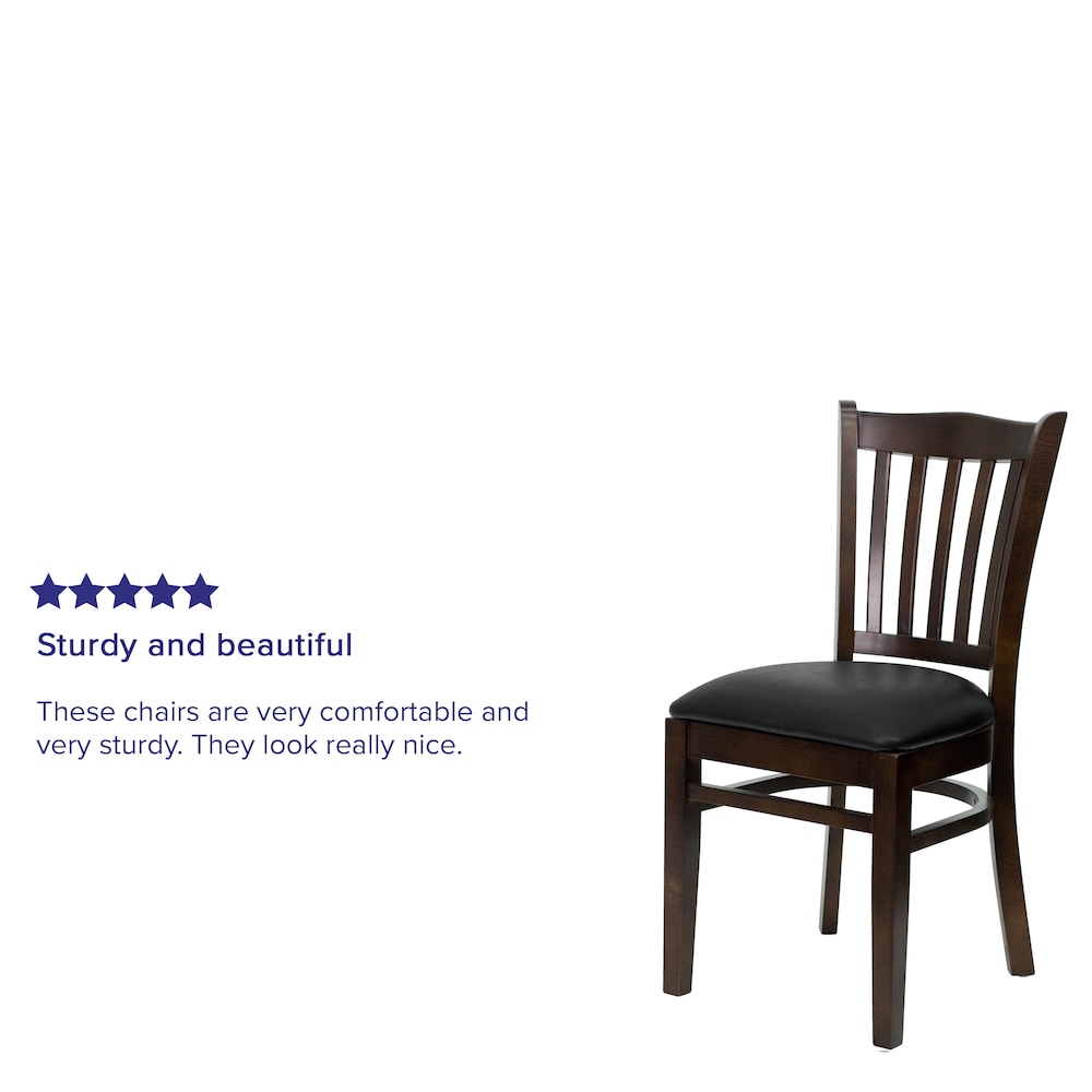 Chaise en bois de noyer - Vinyle noir