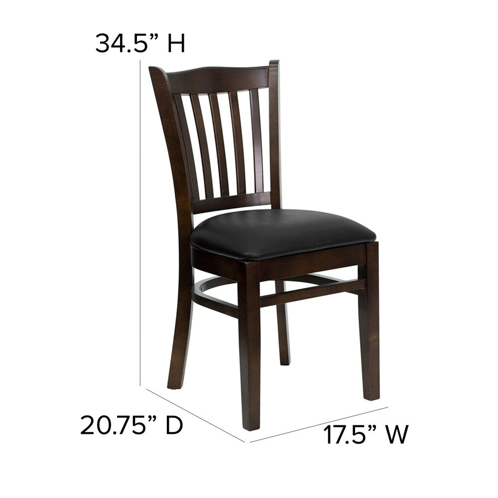 Chaise en bois de noyer - Vinyle noir