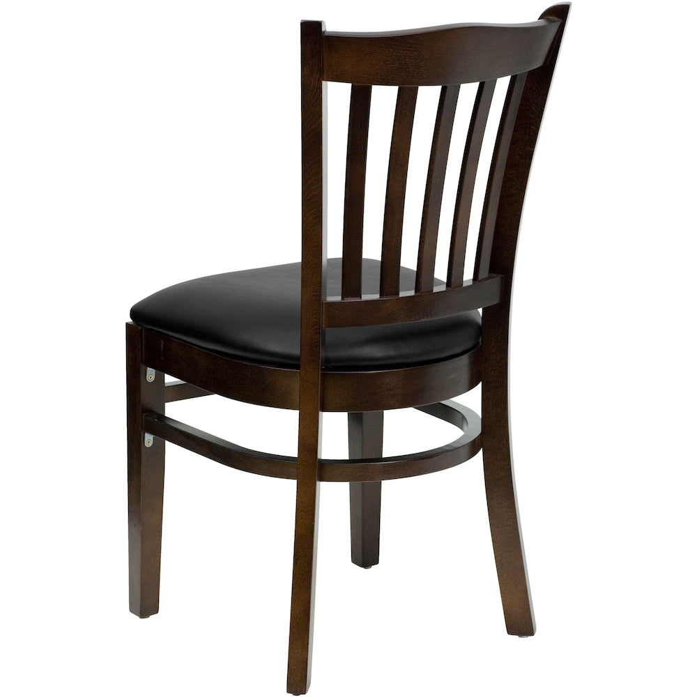 Chaise en bois de noyer - Vinyle noir