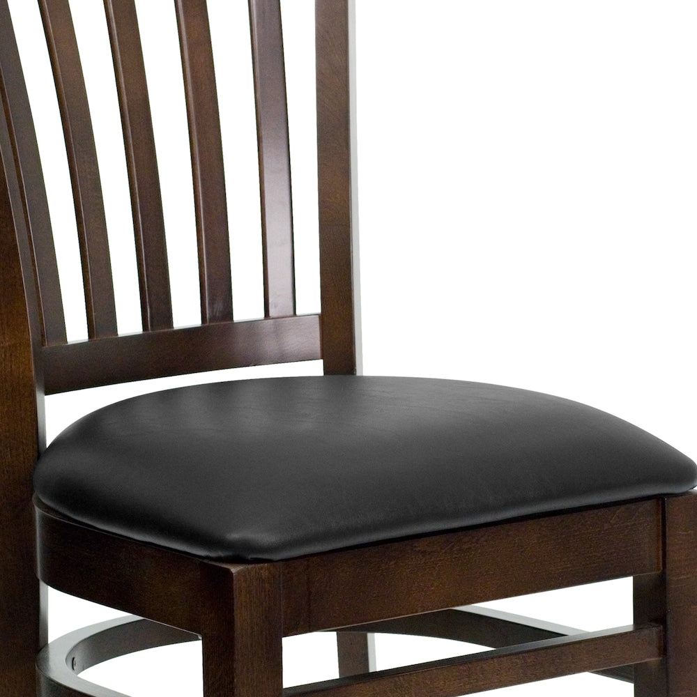 Chaise en bois de noyer - Vinyle noir