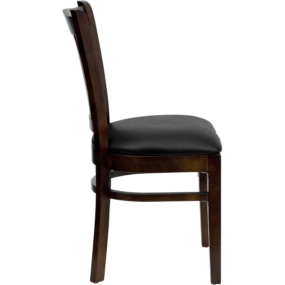 Chaise en bois de noyer - Vinyle noir