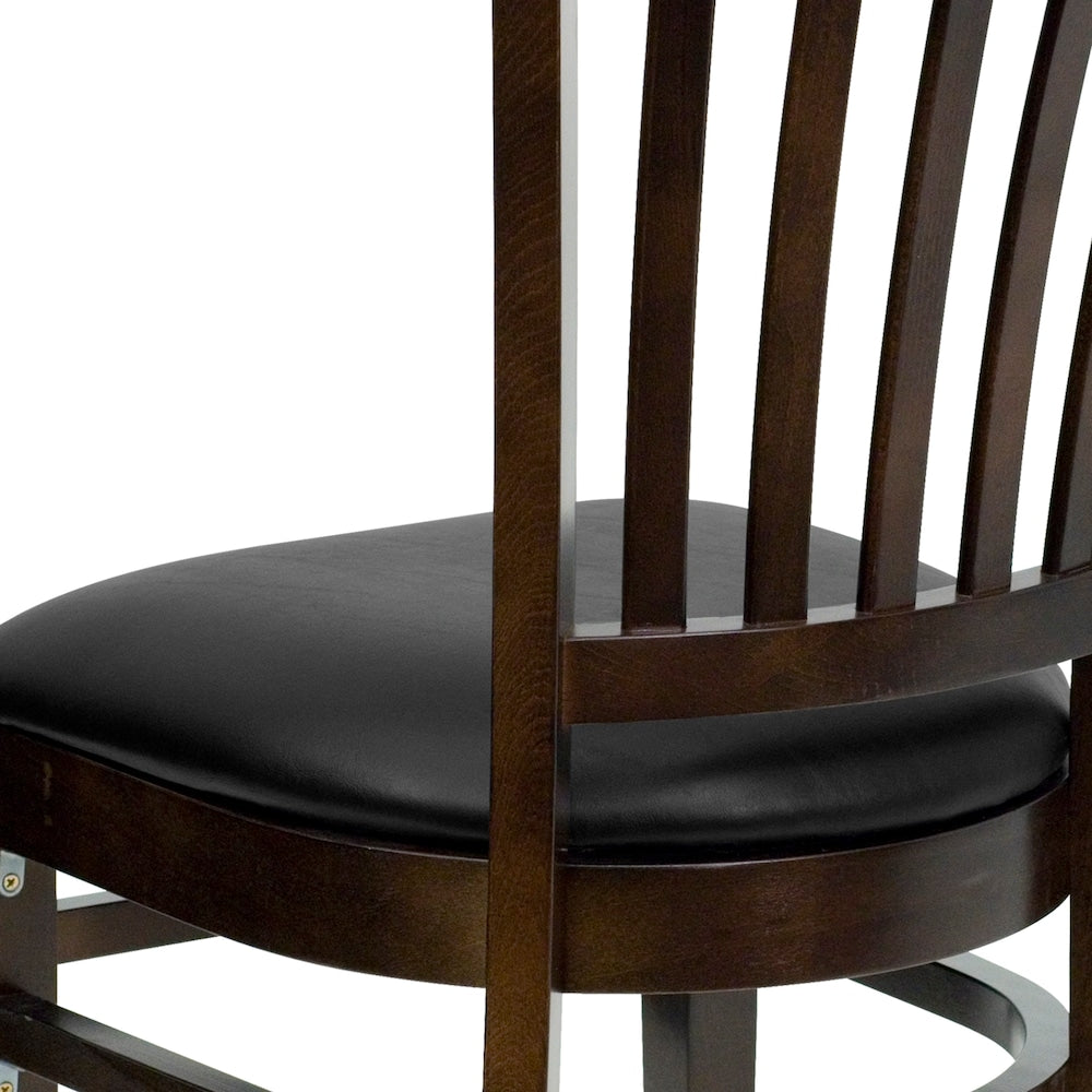 Chaise en bois de noyer - Vinyle noir