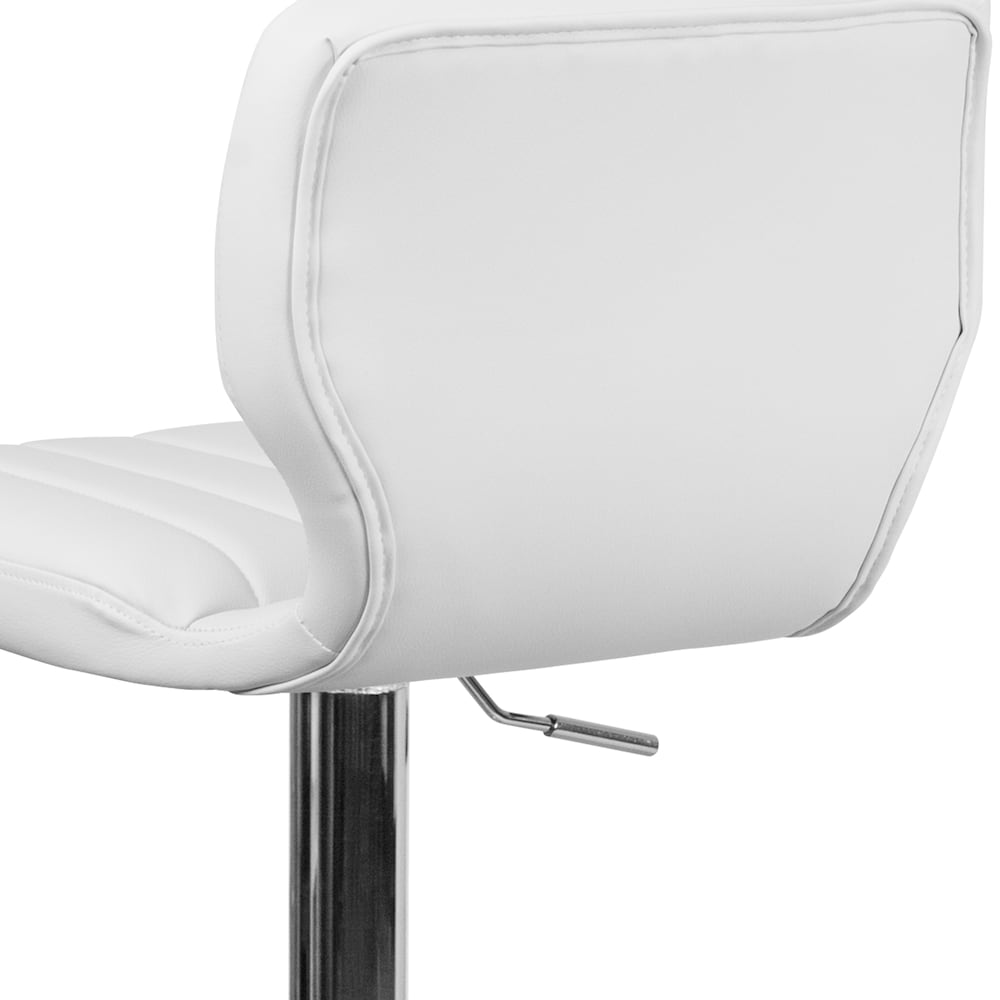 Tabouret de bar en vinyle blanc