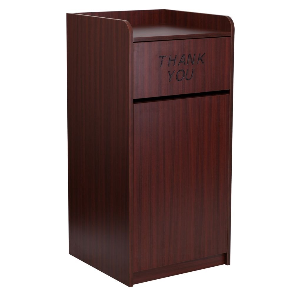 Wood Tray Top Receptacle in Mahogany