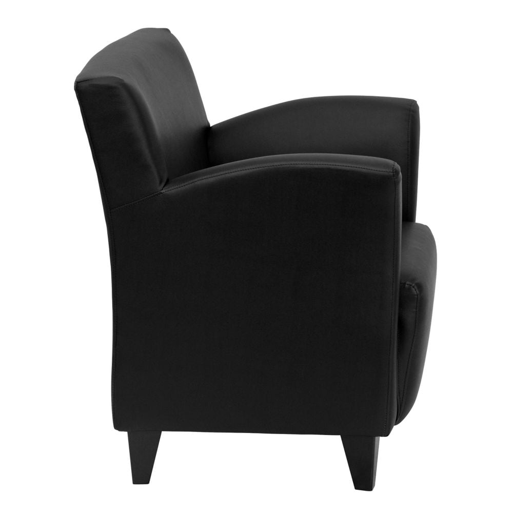 Fauteuil de salon en cuir noir de la série romaine HERCULES