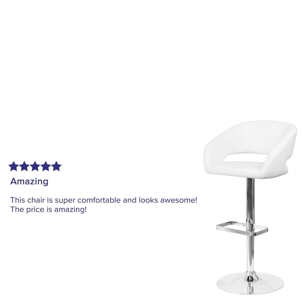 Tabouret de bar en vinyle blanc