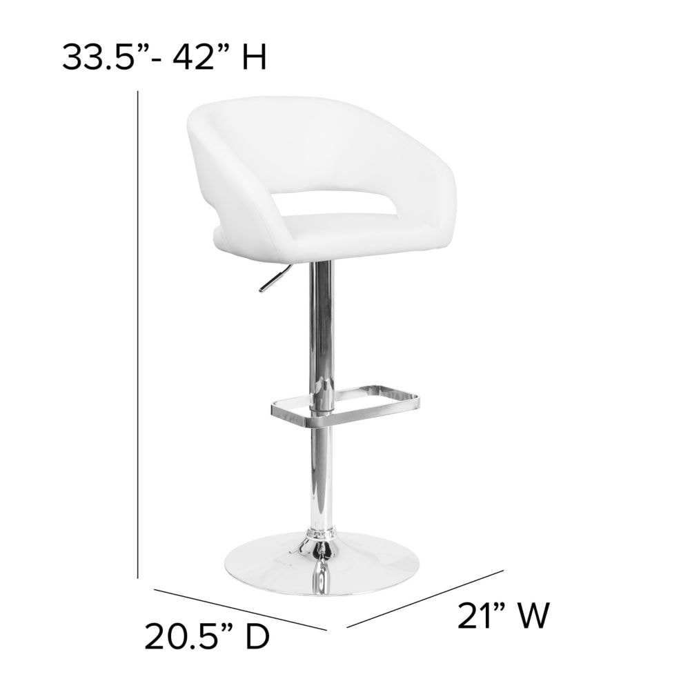 Tabouret de bar en vinyle blanc