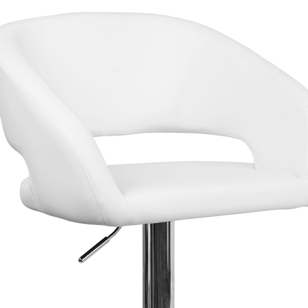 Tabouret de bar en vinyle blanc