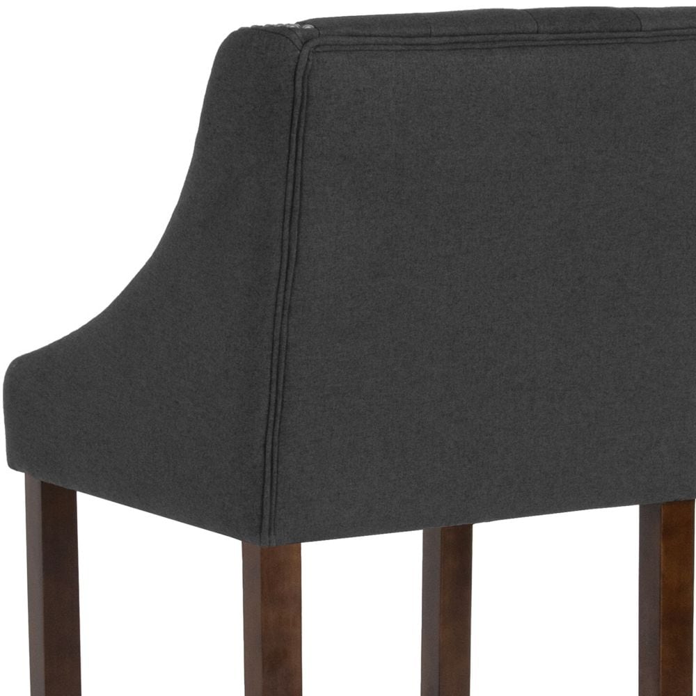 30" Charcoal Fabric/Wood Stool