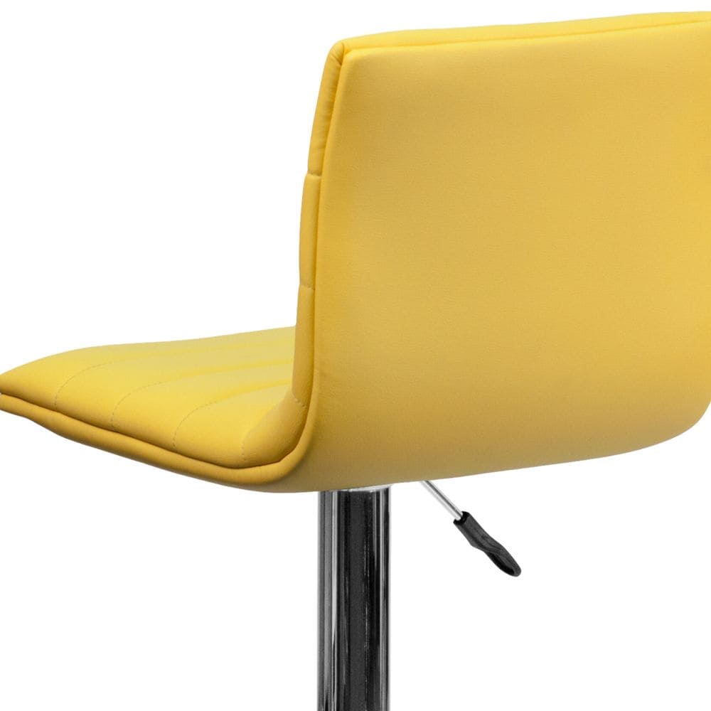 Tabouret de bar en vinyle jaune