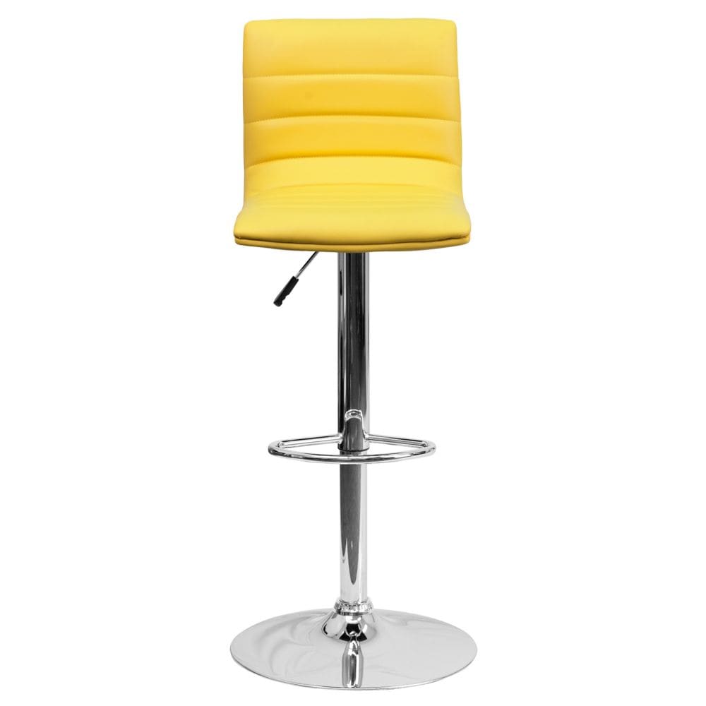 Tabouret de bar en vinyle jaune