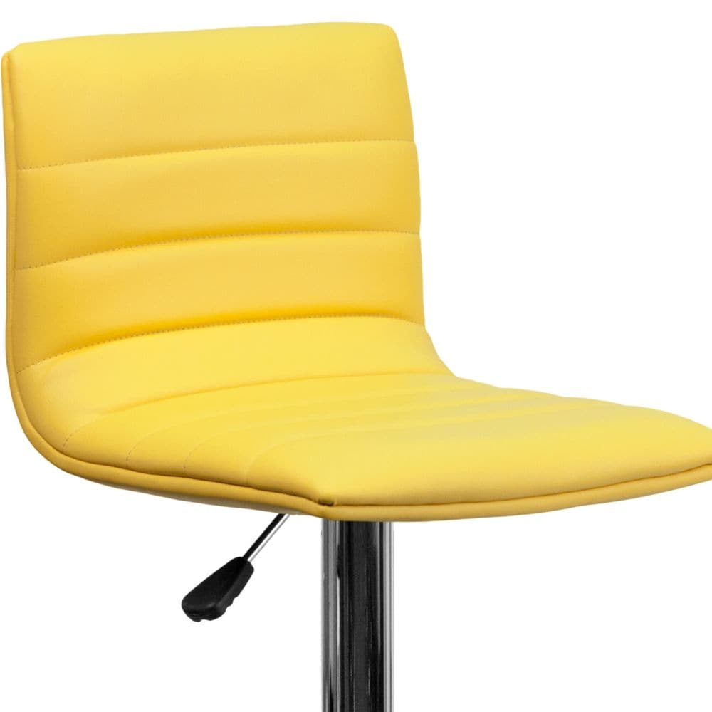 Tabouret de bar en vinyle jaune