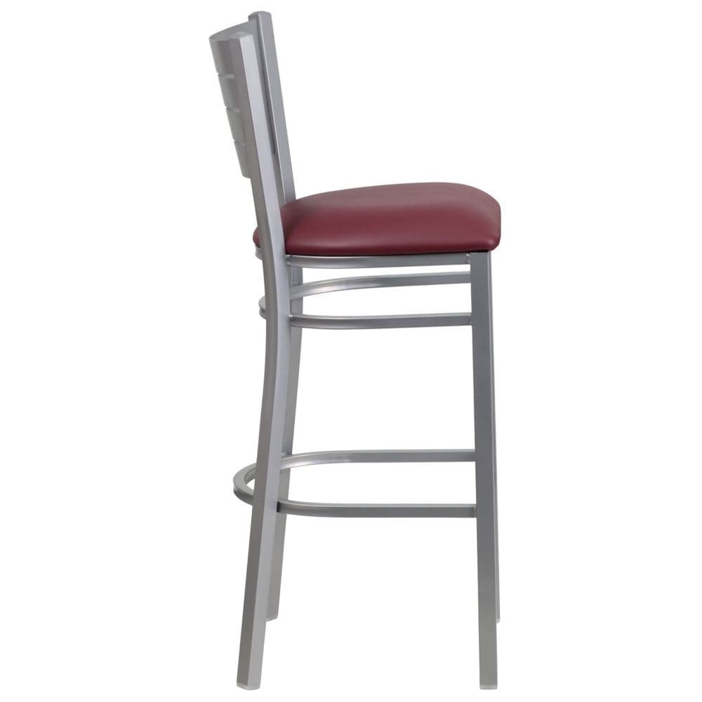 Tabouret à lattes argentées - Siège Burg