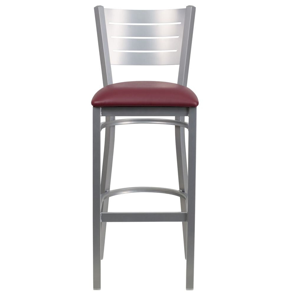 Tabouret à lattes argentées - Siège Burg