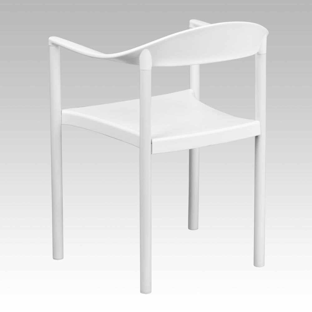 Chaise de café empilable en plastique blanc