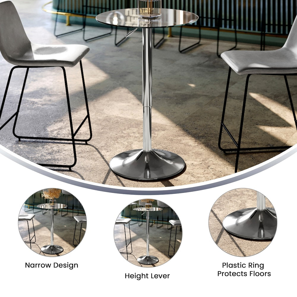 23.5RD Glass Adjustable Table