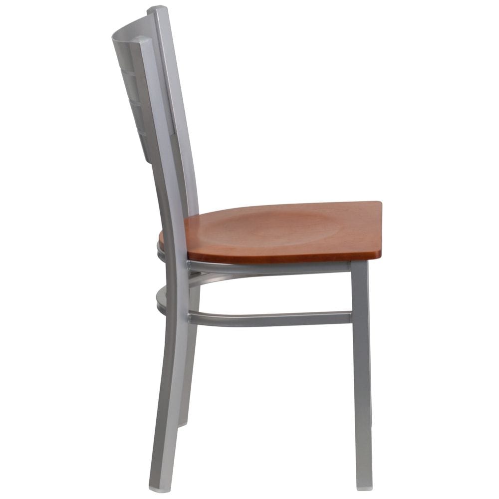Chaise à lattes argentées - Siège Chy