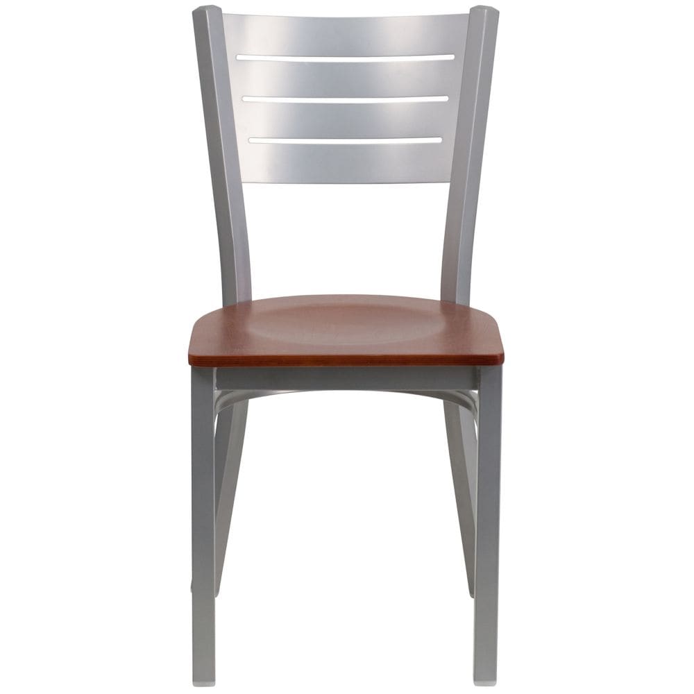 Chaise à lattes argentées - Siège Chy