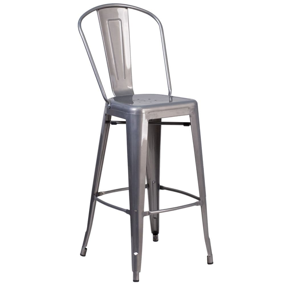 30" Clear Metal Indoor Stool