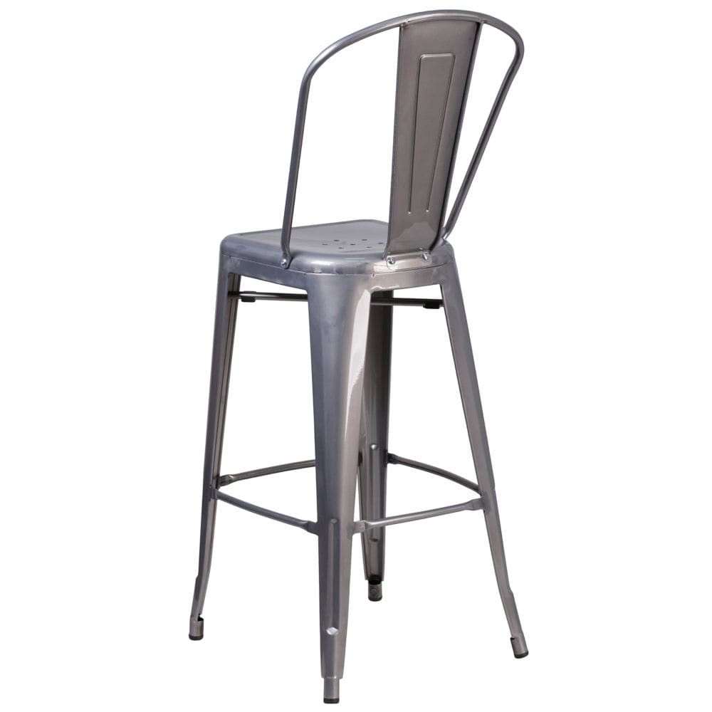 30" Clear Metal Indoor Stool