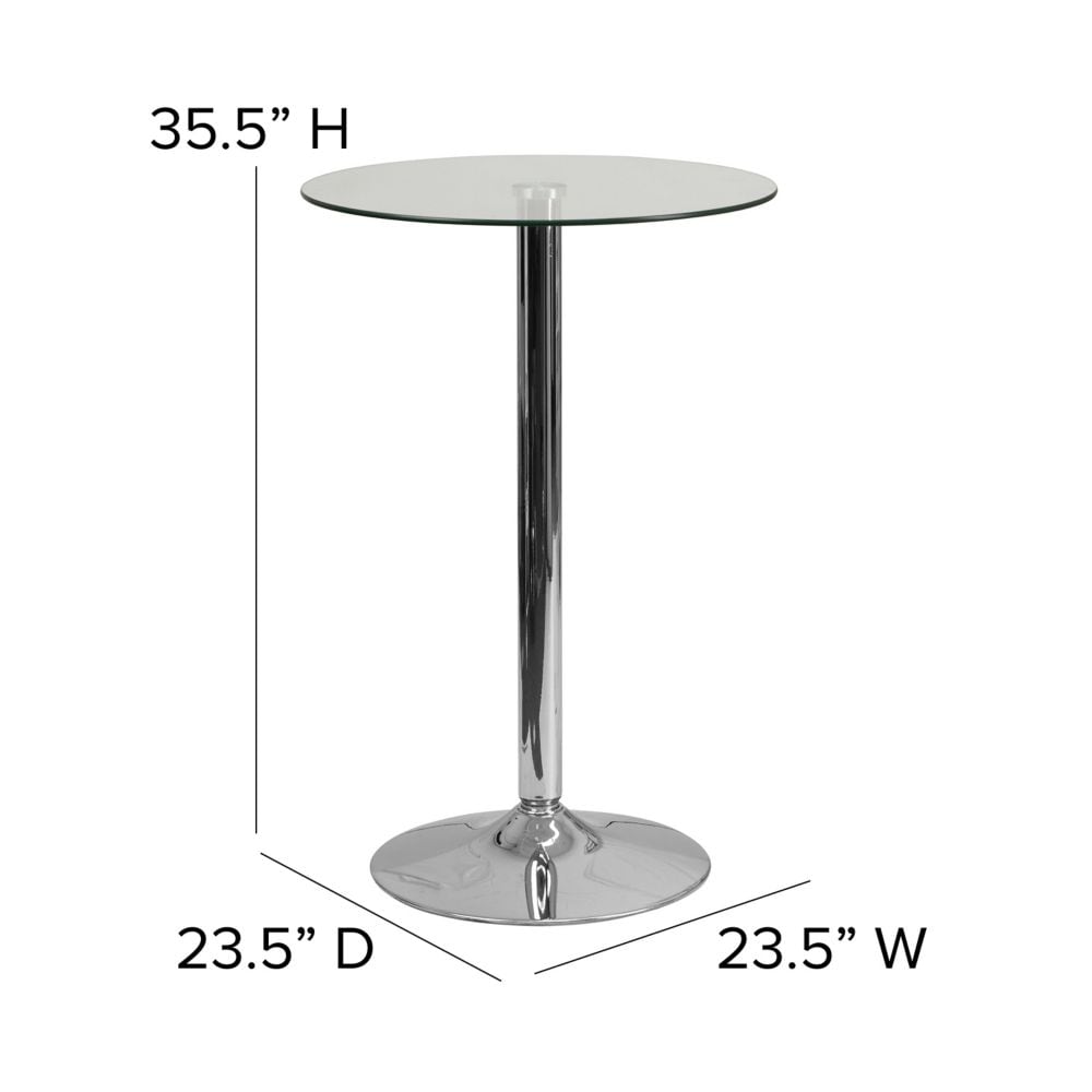 23.5RD Glass Table-35.5 Base