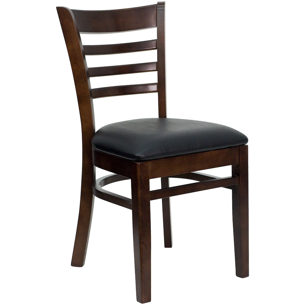 Chaise en bois de noyer - Vinyle noir