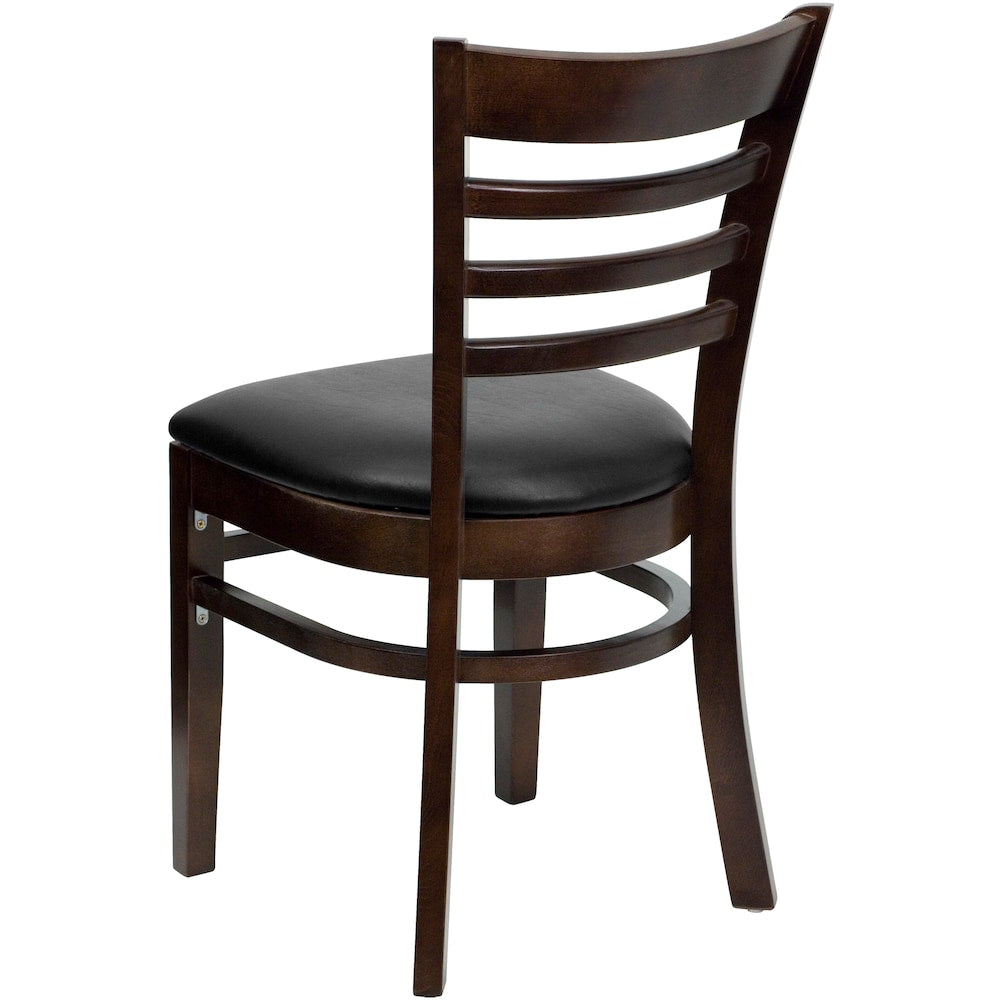Chaise en bois de noyer - Vinyle noir