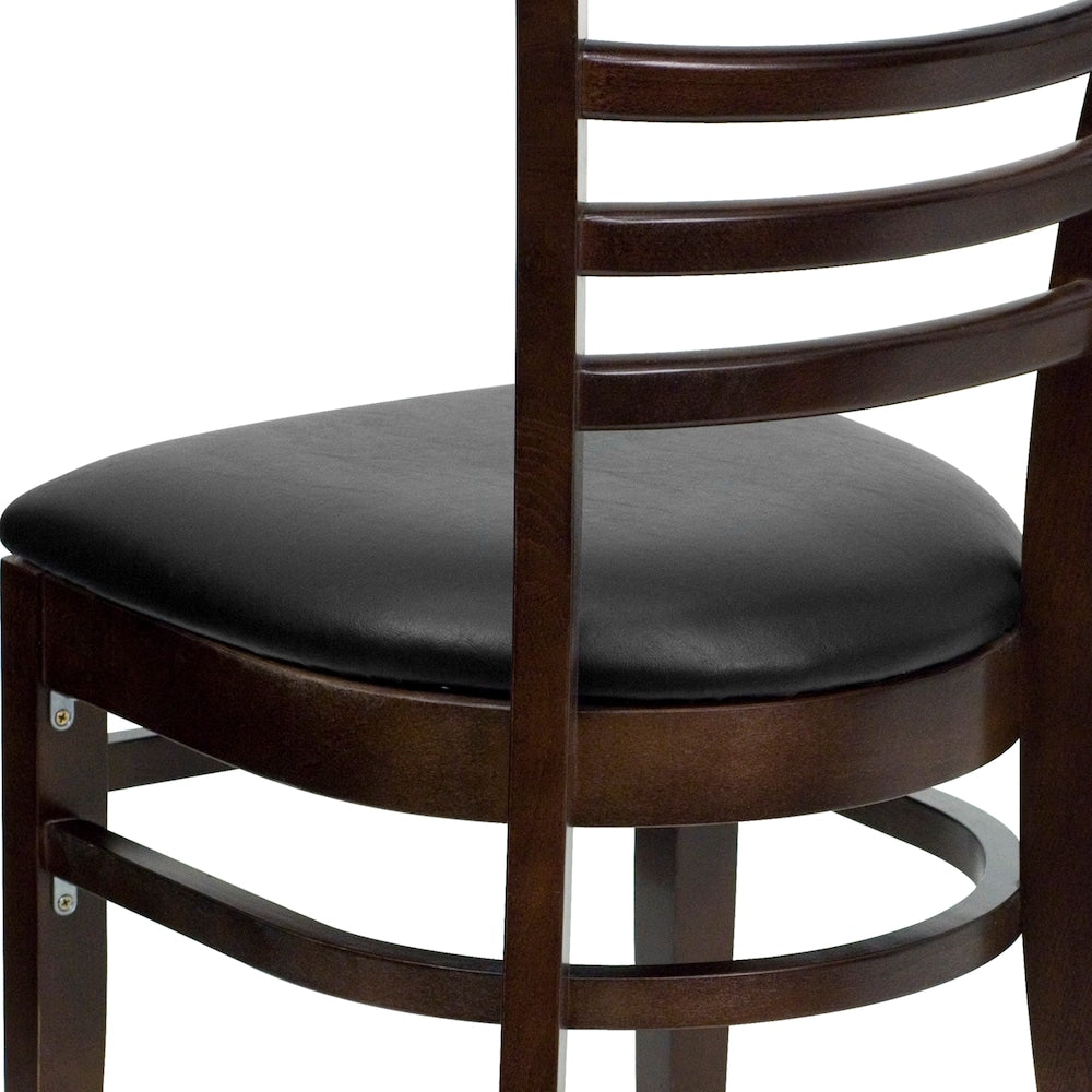 Chaise en bois de noyer - Vinyle noir