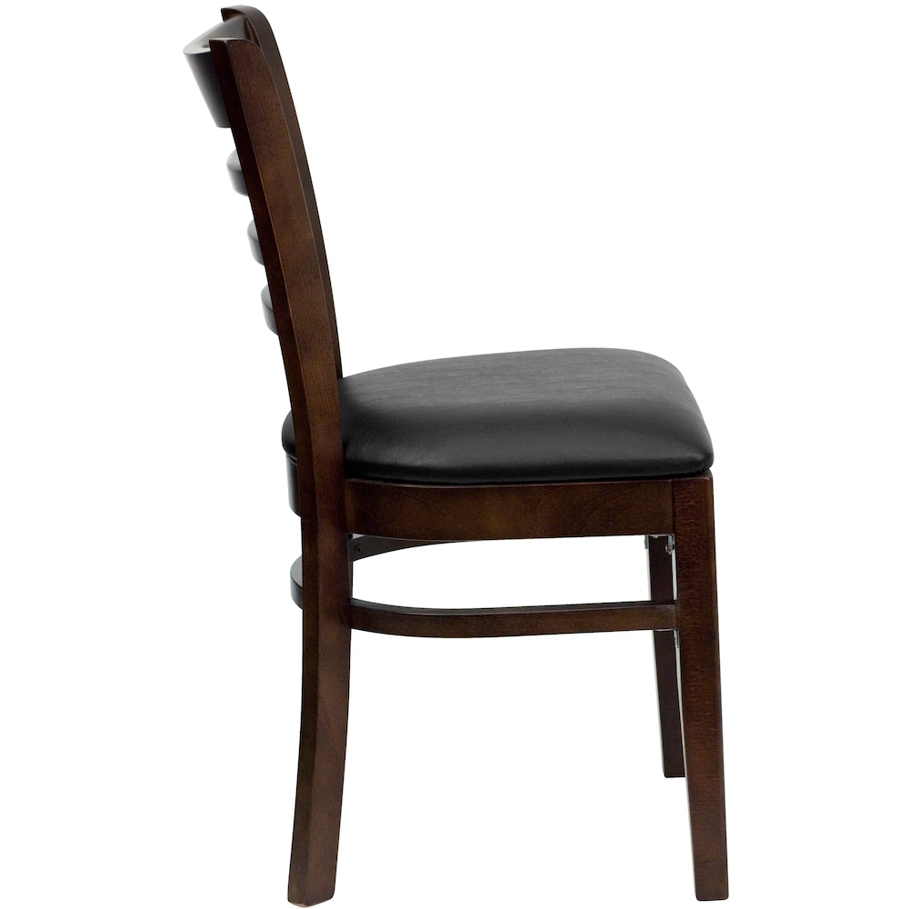 Chaise en bois de noyer - Vinyle noir