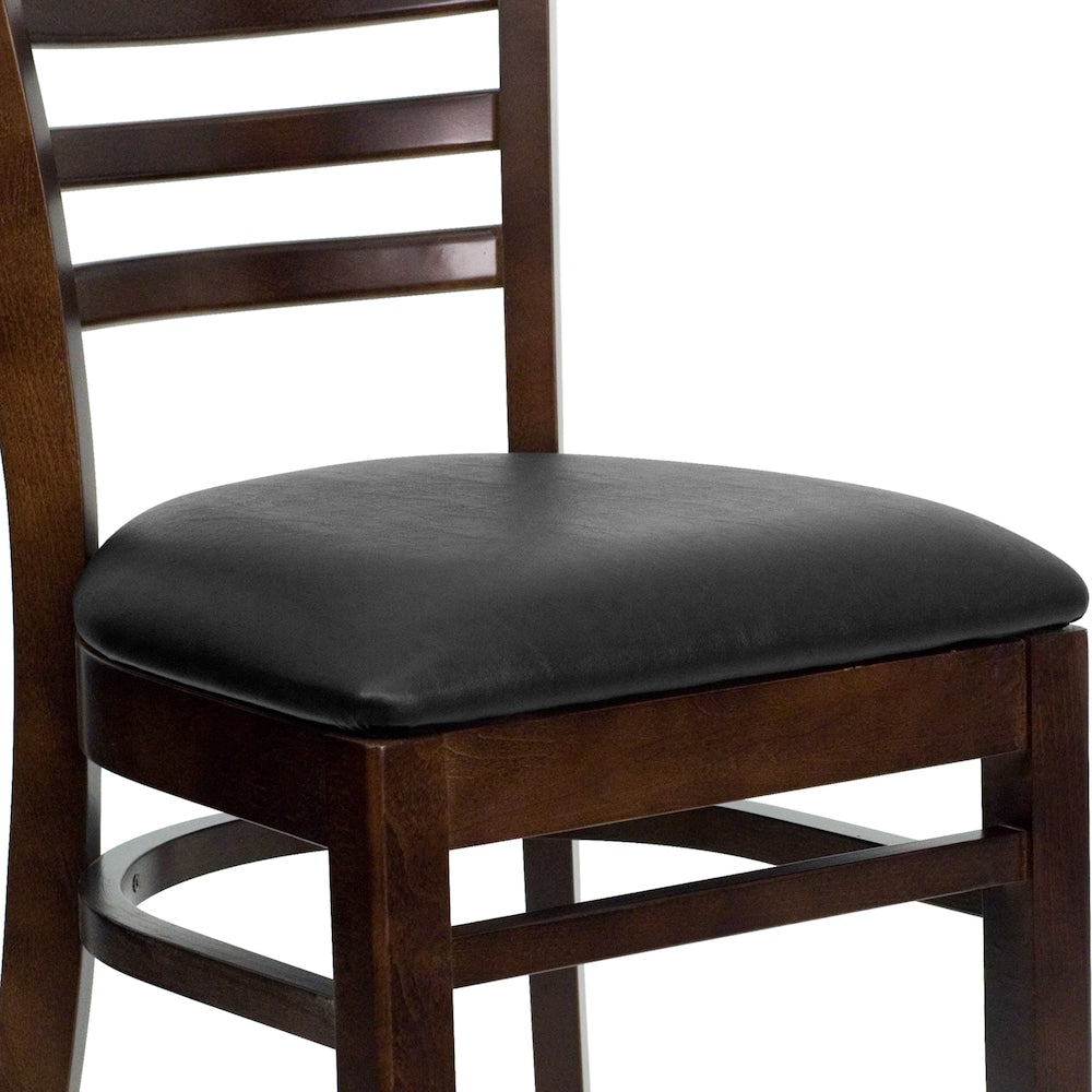 Chaise en bois de noyer - Vinyle noir