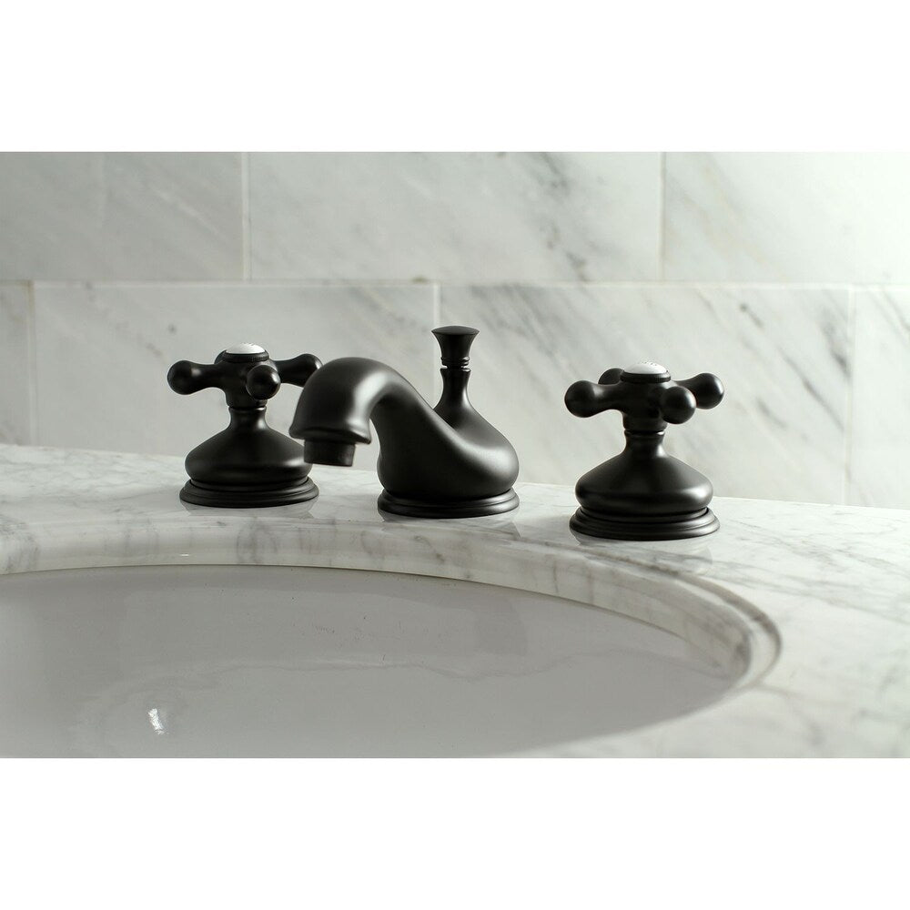 Heritage 8 in. Widespread 2-Handle Bathroom Faucet in Matte Black